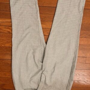 White House Black Market Beige Micro-Check Capris